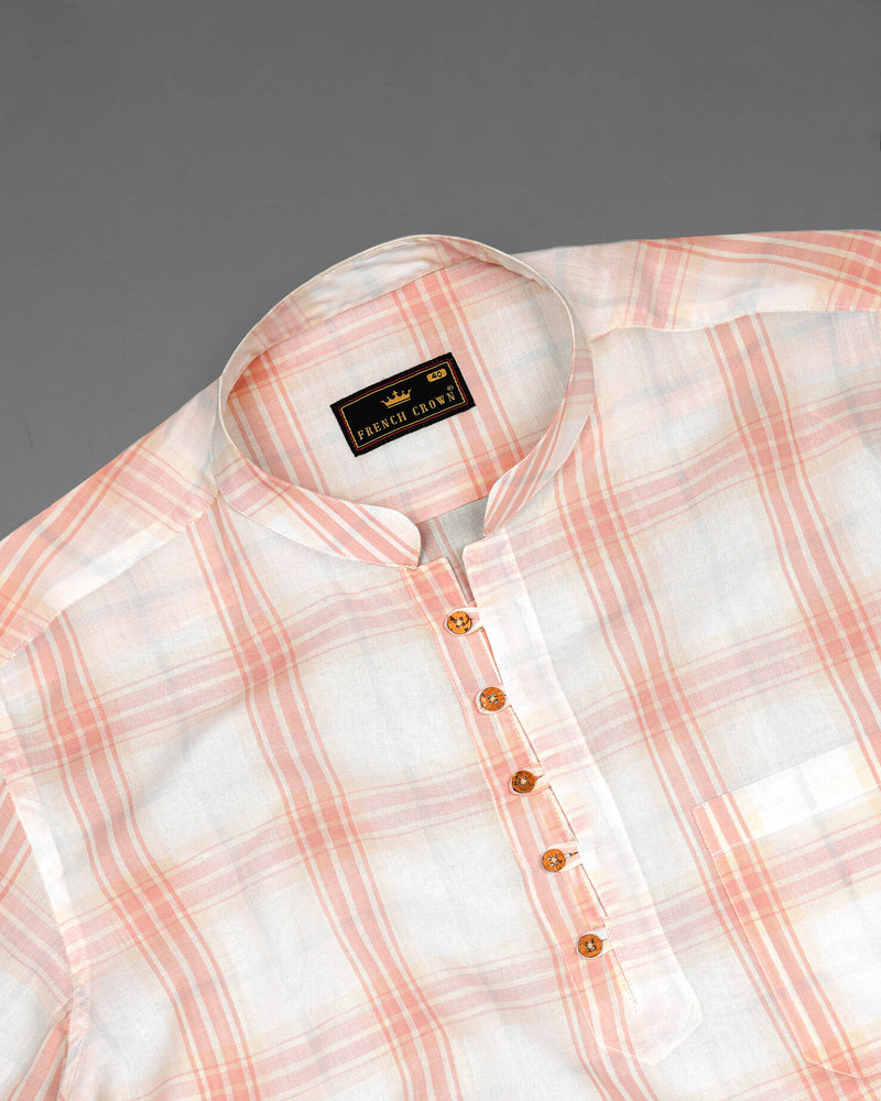 Fantasy Beige and Faded Pink Plaid Premium Cotton Kurta Shirt 7810-KS-38,7810-KS-38,7810-KS-39,7810-KS-39,7810-KS-40,7810-KS-40,7810-KS-42,7810-KS-42,7810-KS-44,7810-KS-44,7810-KS-46,7810-KS-46,7810-KS-48,7810-KS-48,7810-KS-50,7810-KS-50,7810-KS-52,7810-KS-52