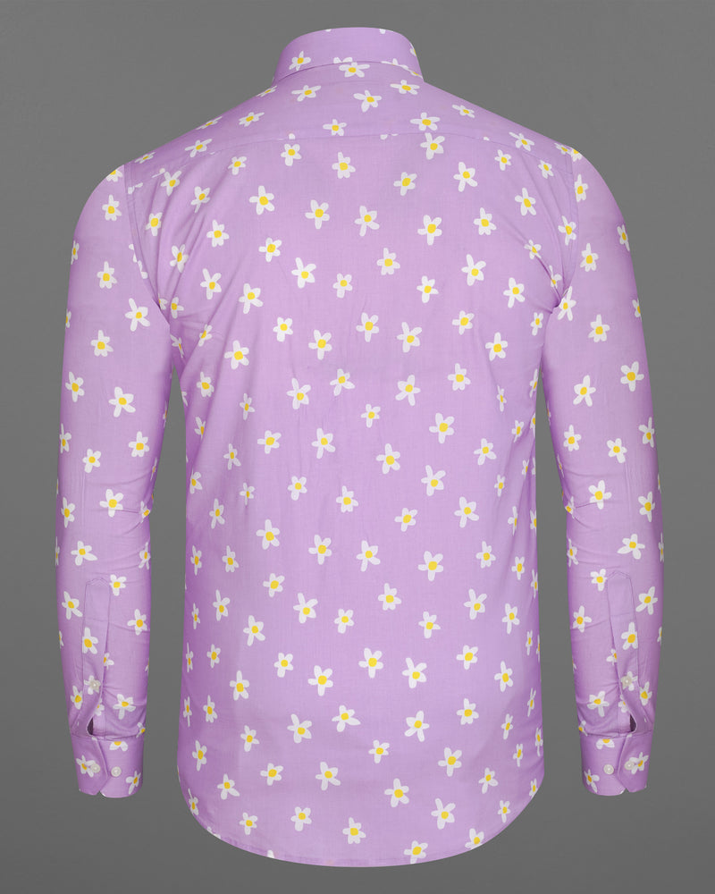 Lilac Lavender with Multi Colored Floral Printed Premium Cotton Shirt 7819-38,7819-38,7819-39,7819-39,7819-40,7819-40,7819-42,7819-42,7819-44,7819-44,7819-46,7819-46,7819-48,7819-48,7819-50,7819-50,7819-52,7819-52