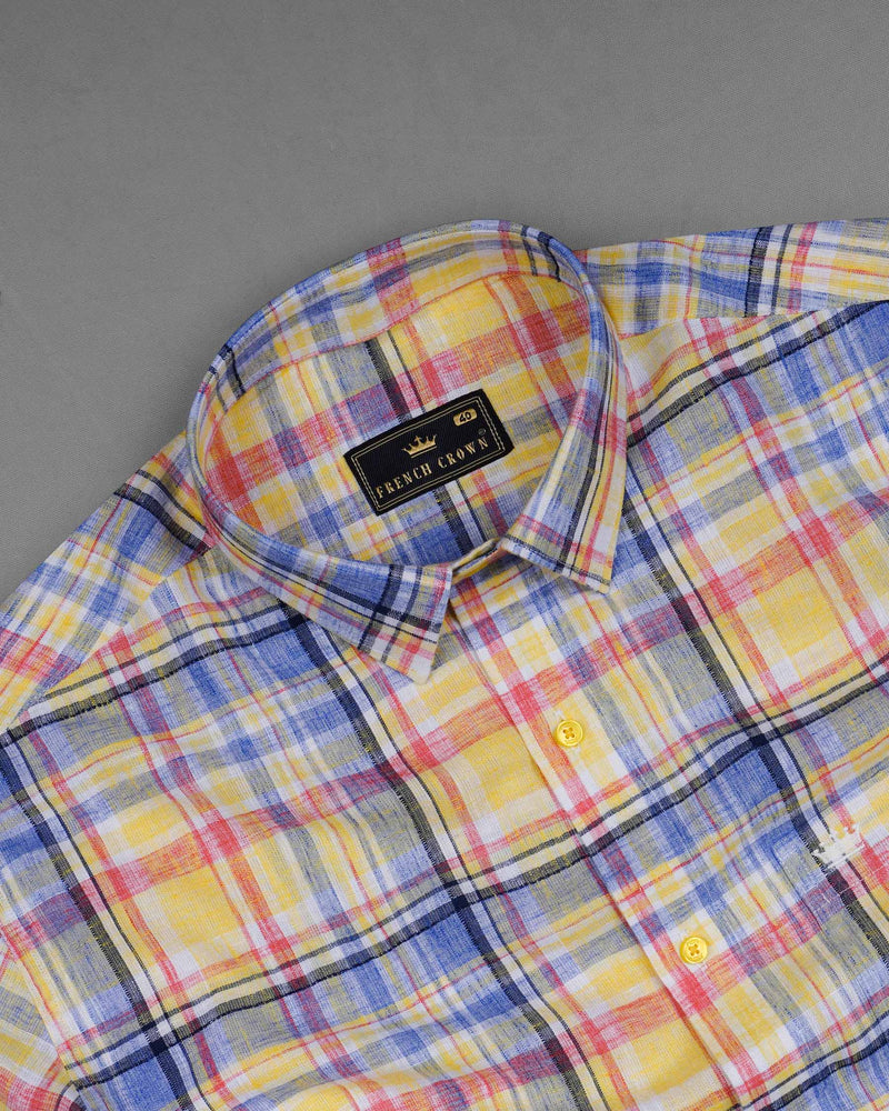 Fall Leaf Yellow and Yonder Blue Plaid Chambray Textured Premium Cotton Shirt 7844-YL-38,7844-YL-38,7844-YL-39,7844-YL-39,7844-YL-40,7844-YL-40,7844-YL-42,7844-YL-42,7844-YL-44,7844-YL-44,7844-YL-46,7844-YL-46,7844-YL-48,7844-YL-48,7844-YL-50,7844-YL-50,7844-YL-52,7844-YL-52