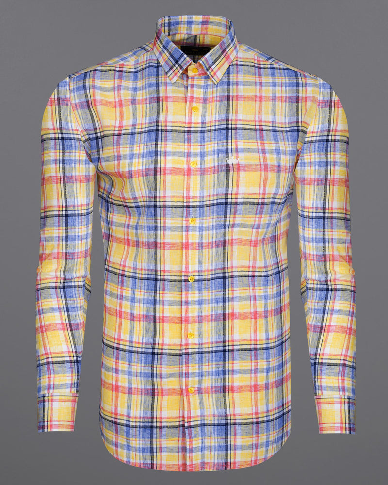 Fall Leaf Yellow and Yonder Blue Plaid Chambray Textured Premium Cotton Shirt 7844-YL-38,7844-YL-38,7844-YL-39,7844-YL-39,7844-YL-40,7844-YL-40,7844-YL-42,7844-YL-42,7844-YL-44,7844-YL-44,7844-YL-46,7844-YL-46,7844-YL-48,7844-YL-48,7844-YL-50,7844-YL-50,7844-YL-52,7844-YL-52