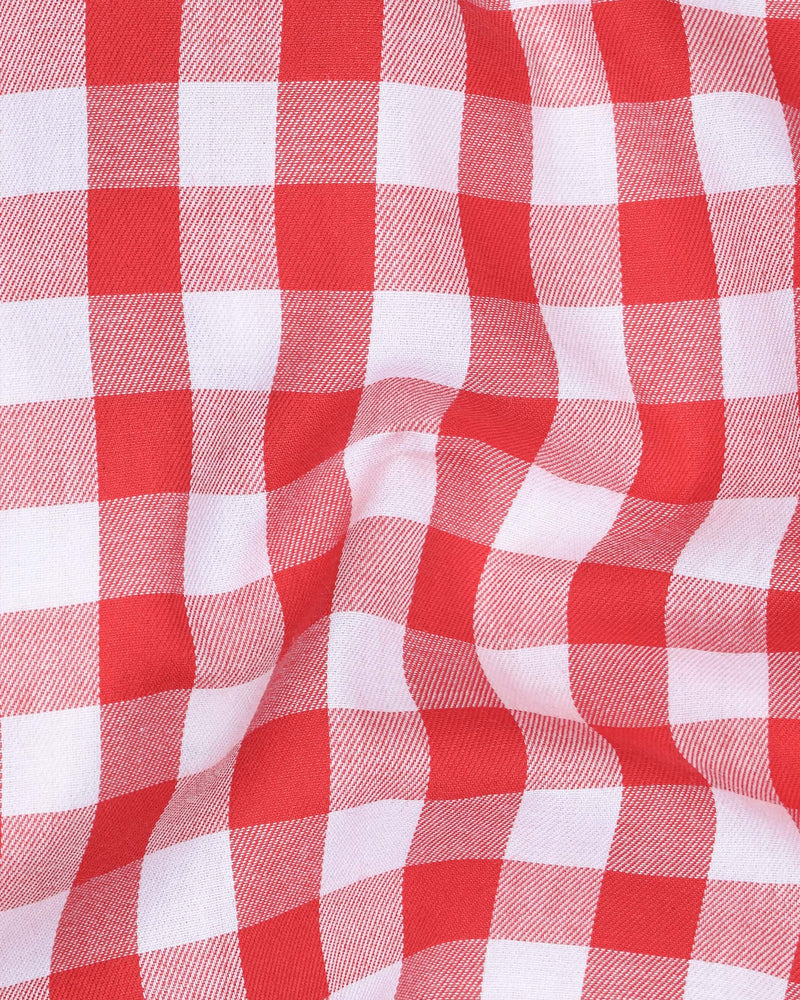 Bright White and Mahogany Red Checkered Twill Premium Cotton Shirt 7847-BD-38,7847-BD-38,7847-BD-39,7847-BD-39,7847-BD-40,7847-BD-40,7847-BD-42,7847-BD-42,7847-BD-44,7847-BD-44,7847-BD-46,7847-BD-46,7847-BD-48,7847-BD-48,7847-BD-50,7847-BD-50,7847-BD-52,7847-BD-52