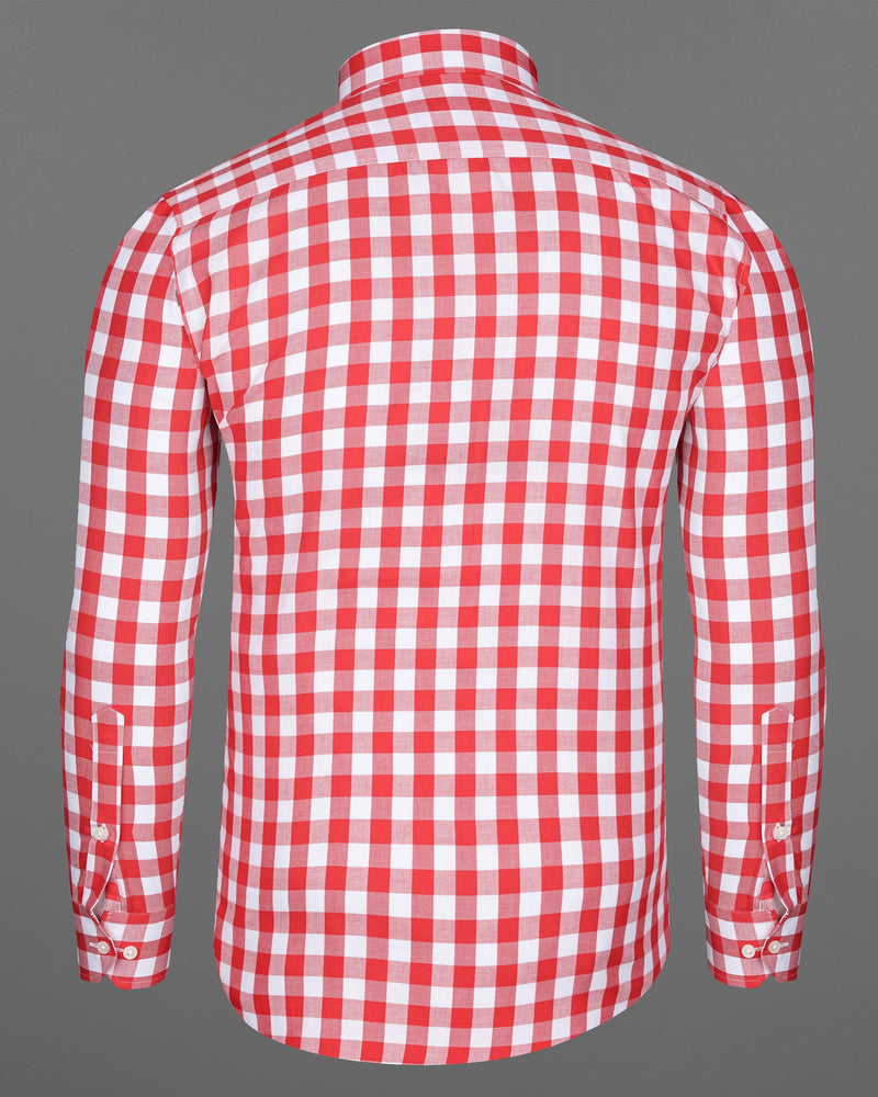 Bright White and Mahogany Red Checkered Twill Premium Cotton Shirt 7847-BD-38,7847-BD-38,7847-BD-39,7847-BD-39,7847-BD-40,7847-BD-40,7847-BD-42,7847-BD-42,7847-BD-44,7847-BD-44,7847-BD-46,7847-BD-46,7847-BD-48,7847-BD-48,7847-BD-50,7847-BD-50,7847-BD-52,7847-BD-52