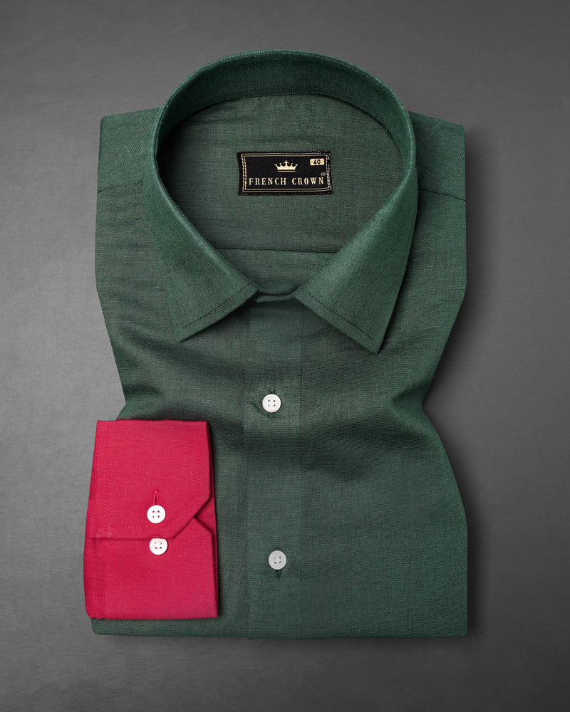 Everglade Green and Cardinal Pink Luxurious Linen Designer Shirt 7850-P117-38,7850-P117-38,7850-P117-39,7850-P117-39,7850-P117-40,7850-P117-40,7850-P117-42,7850-P117-42,7850-P117-44,7850-P117-44,7850-P117-46,7850-P117-46,7850-P117-48,7850-P117-48,7850-P117-50,7850-P117-50,7850-P117-52,7850-P117-52