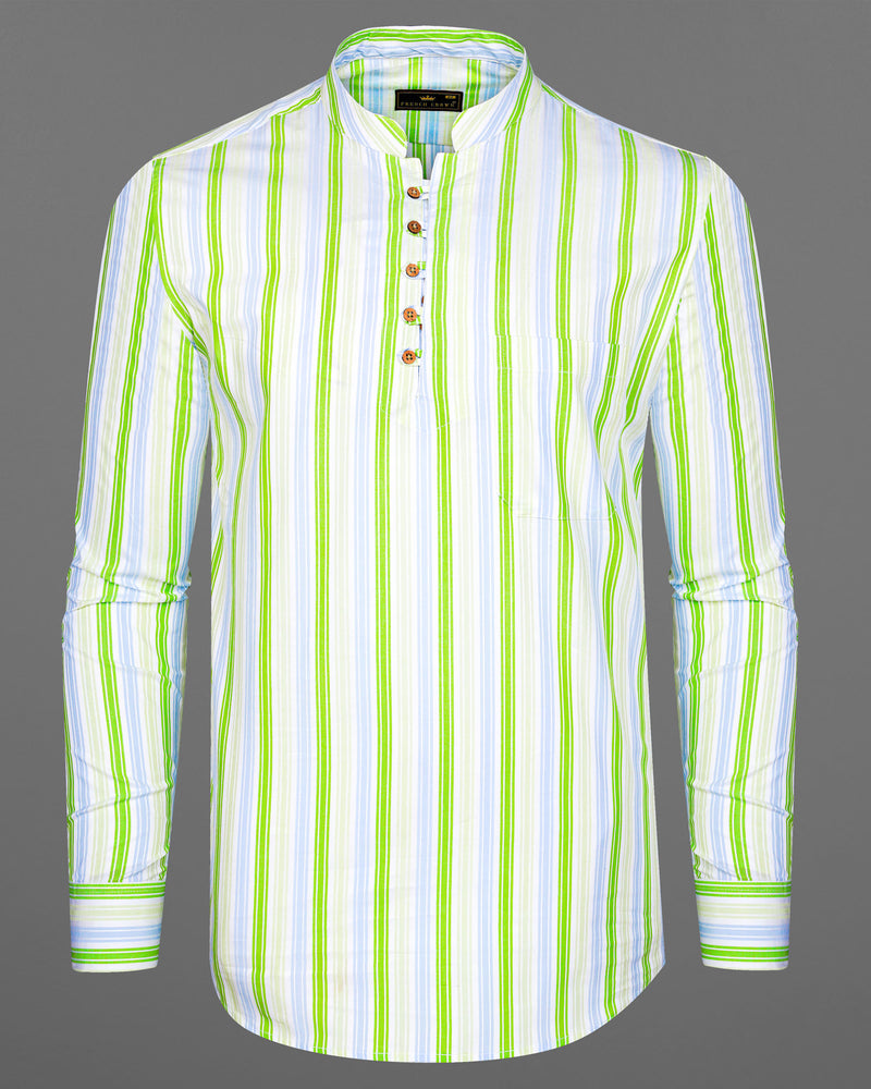 Conifer Green and Bright White Striped Dobby Textured Premium Giza Cotton Kurta Shirt 7853-KS-38,7853-KS-38,7853-KS-39,7853-KS-39,7853-KS-40,7853-KS-40,7853-KS-42,7853-KS-42,7853-KS-44,7853-KS-44,7853-KS-46,7853-KS-46,7853-KS-48,7853-KS-48,7853-KS-50,7853-KS-50,7853-KS-52,7853-KS-52