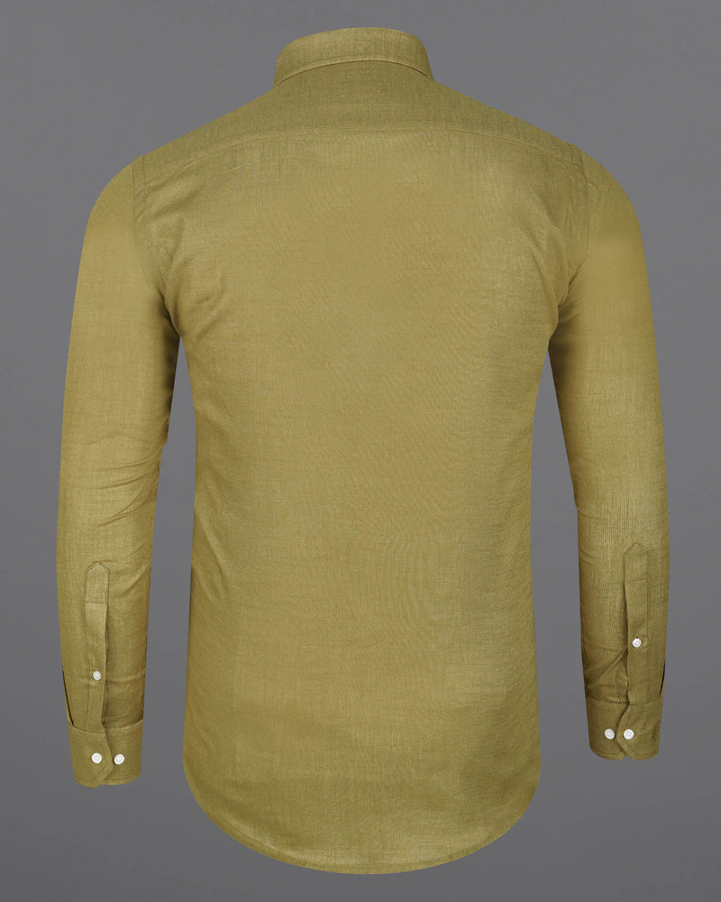 Teak Yellow Dobby Textured Premium Giza Cotton Shirt