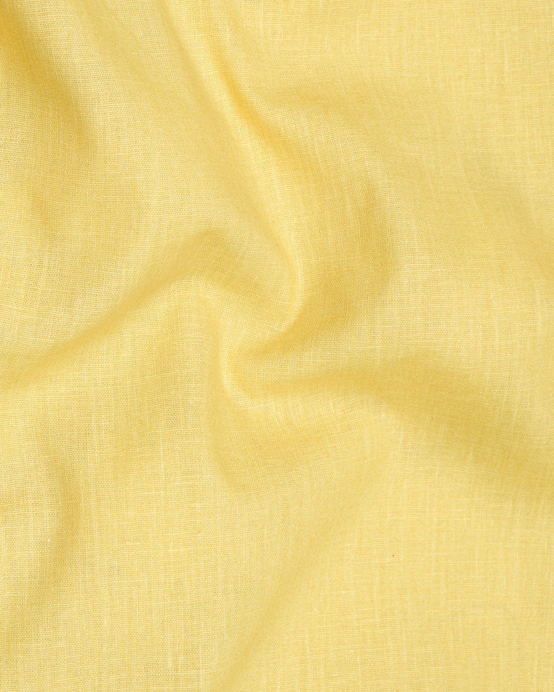 Grandis Yellow Luxurious Linen Shirt