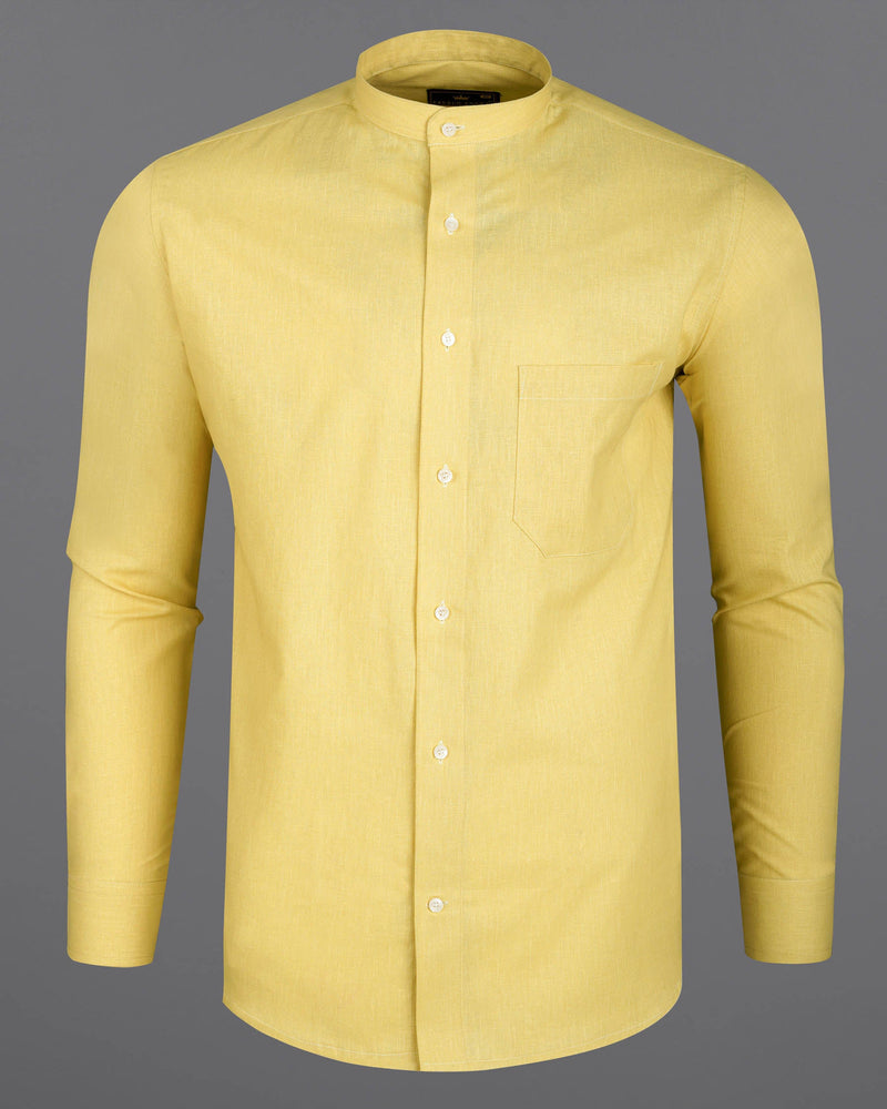 Grandis Yellow Luxurious Linen Shirt