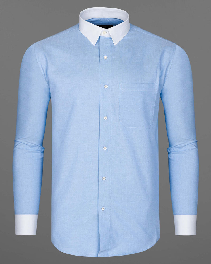 Spindle Blue With White Collar And Cuff Royal Oxford Shirt