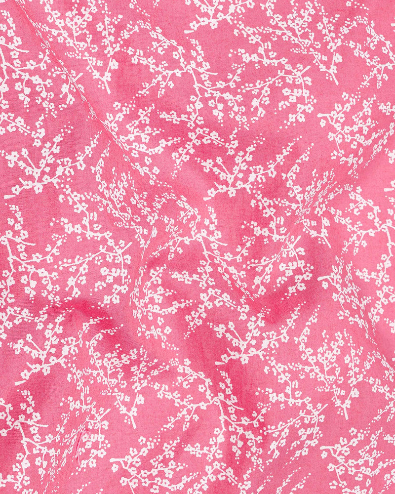 Light Thulian Pink Ditzy Printed Premium Cotton Shirt