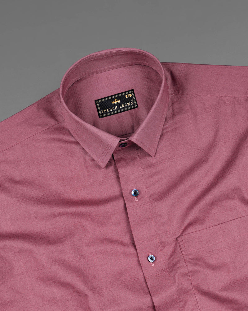 Tapestry Pink Subtle Striped Dobby Textured Premium Giza Cotton Shirt