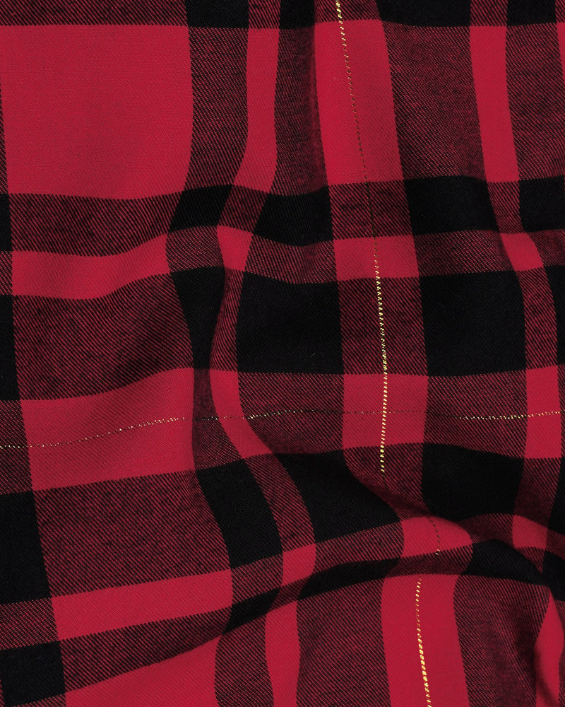 Vivid Auburn Red Plaid Flannel Premium Cotton Shirt