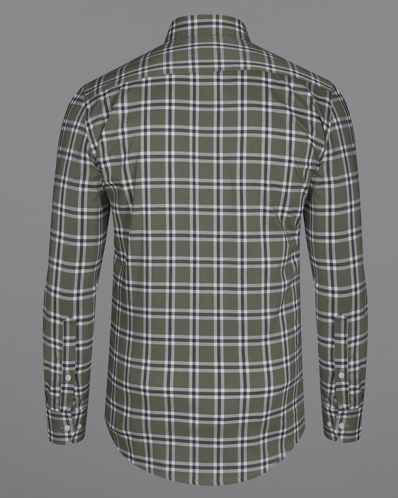 Rifle Green Plaid Premium Cotton shirt