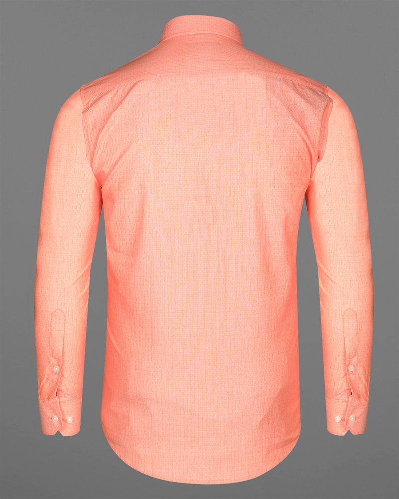 Geraldine Orange Dobby Textured Premium Giza Cotton Shirt