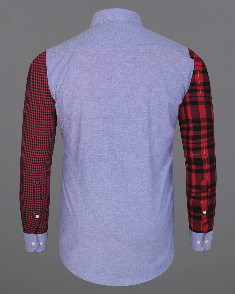 Vivid Red Twill Checkered Premium Cotton Designer Shirt