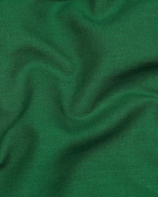 Crusoe Green Luxurious Linen Shirt