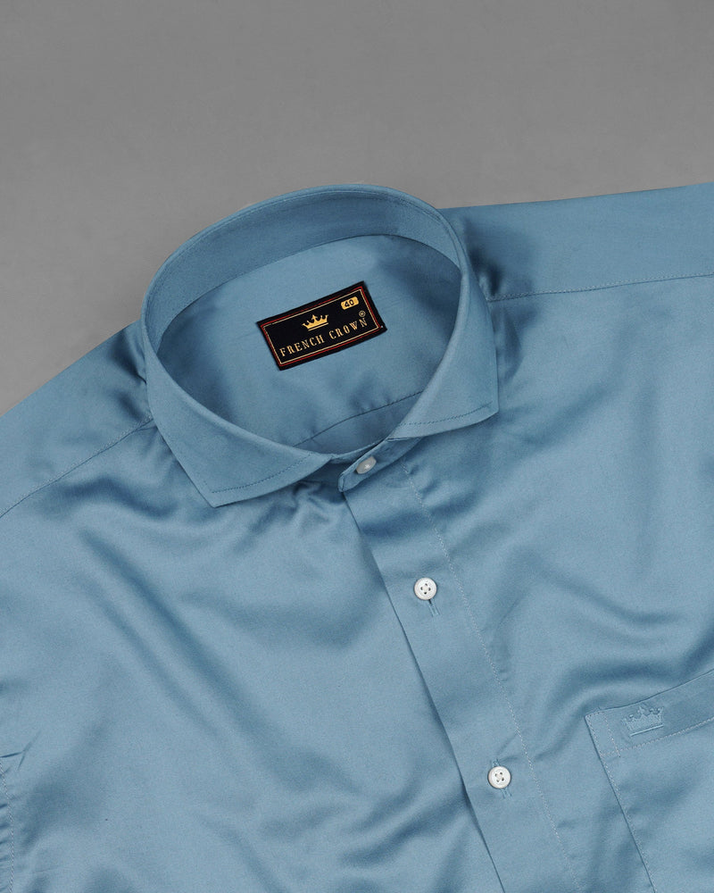 Bluish Cyan Blue Super Soft Premium Cotton Shirt