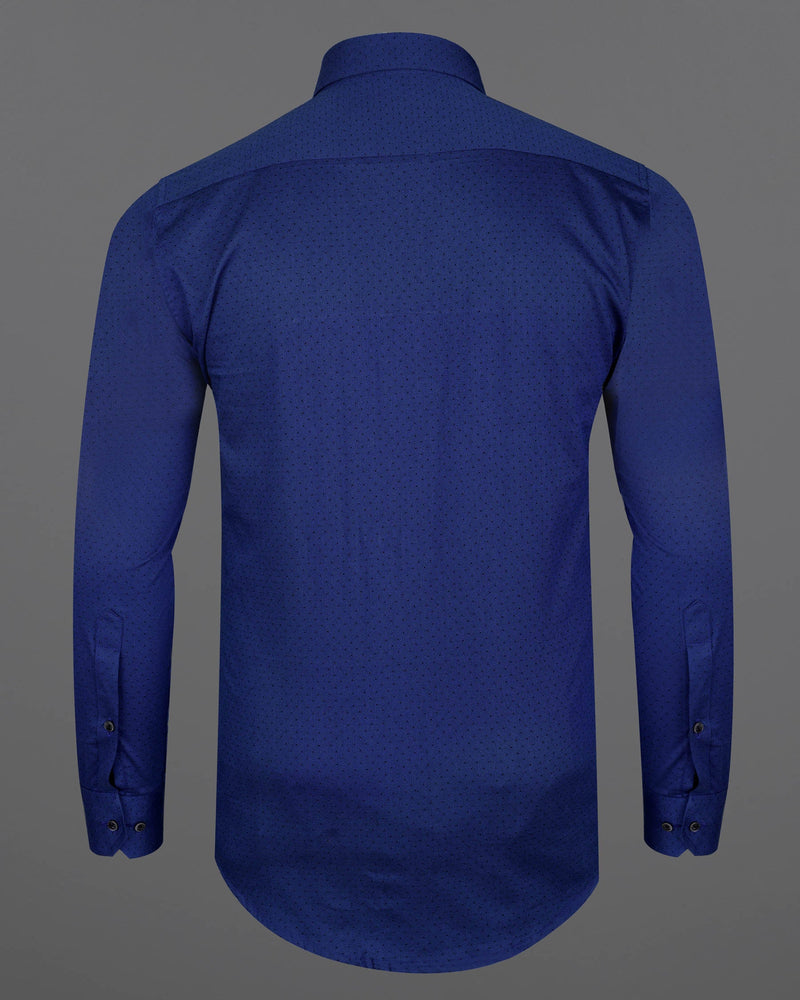 Sapphire Blue Dobby Textured Premium Giza Cotton Shirt