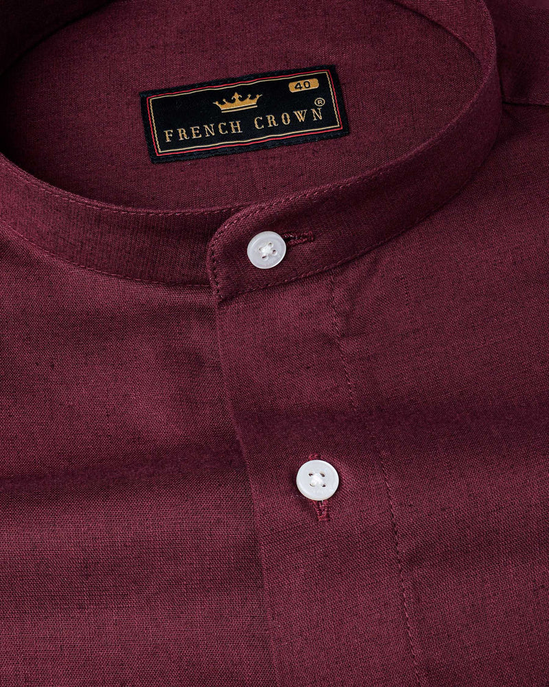 Wine Berry Luxurious Linen Shirt