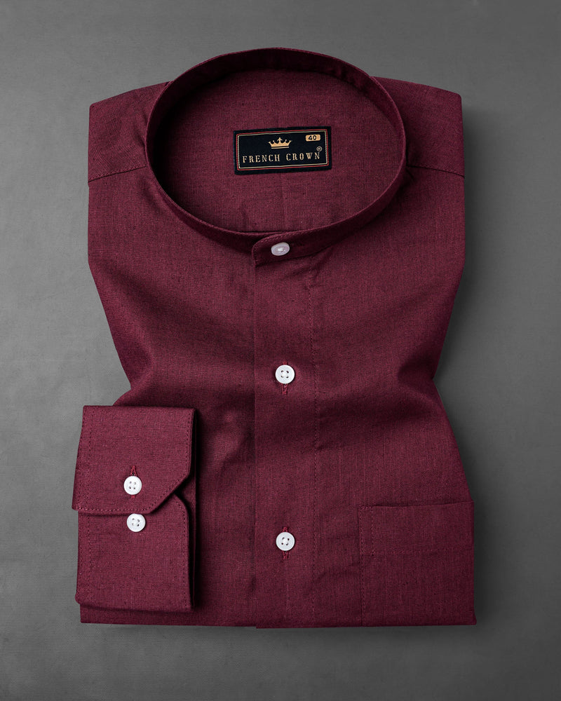 Wine Berry Luxurious Linen Shirt