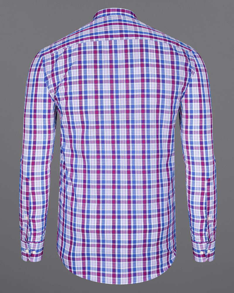Fandango Purple and Cerulean Blue Plaid Premium Cotton Shirt