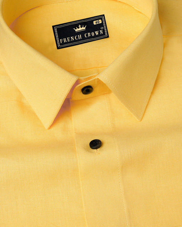 Arylide Yellow Luxurious Linen Shirt