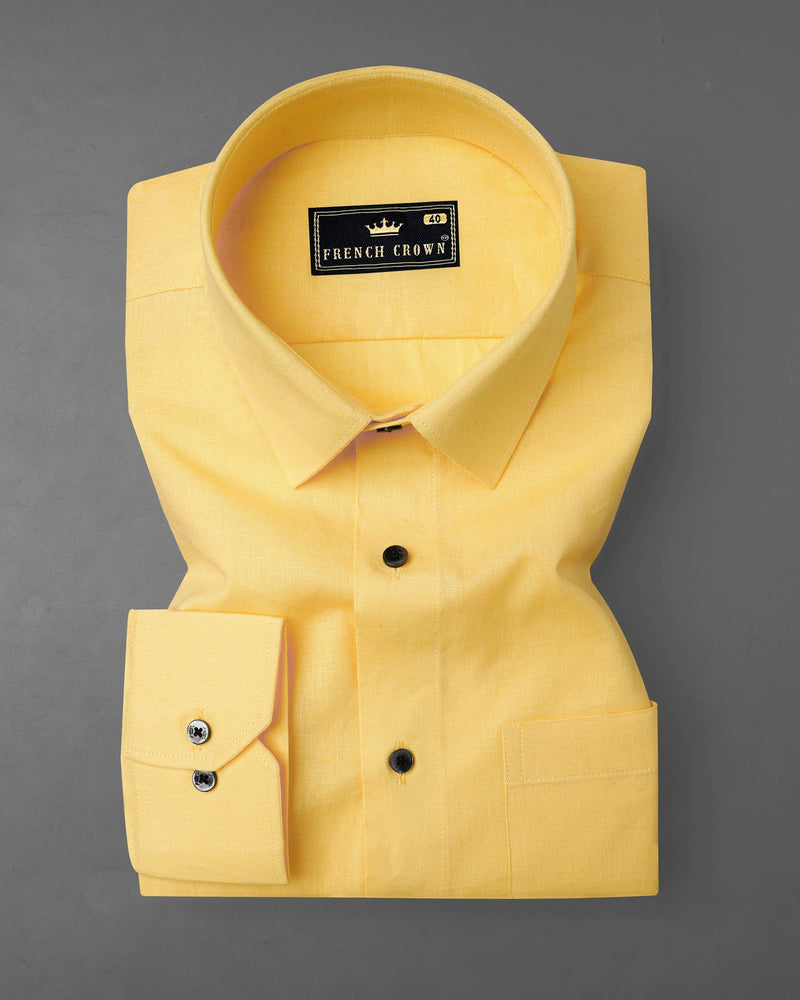 Arylide Yellow Luxurious Linen Shirt