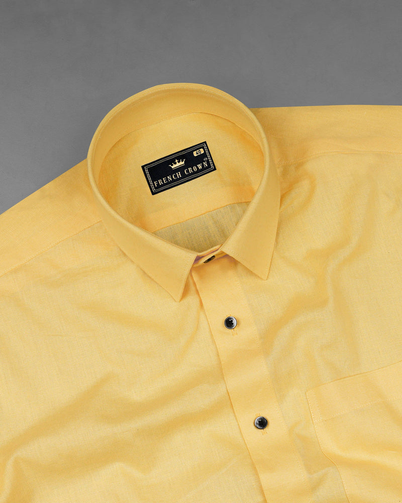 Arylide Yellow Luxurious Linen Shirt