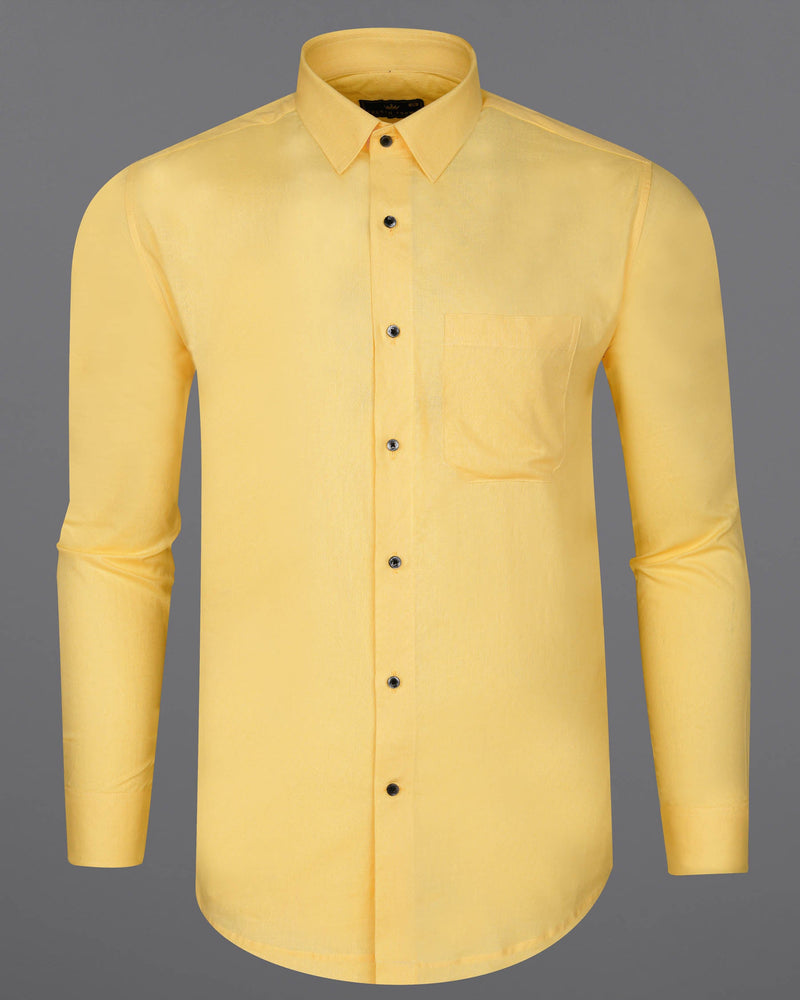 Arylide Yellow Luxurious Linen Shirt