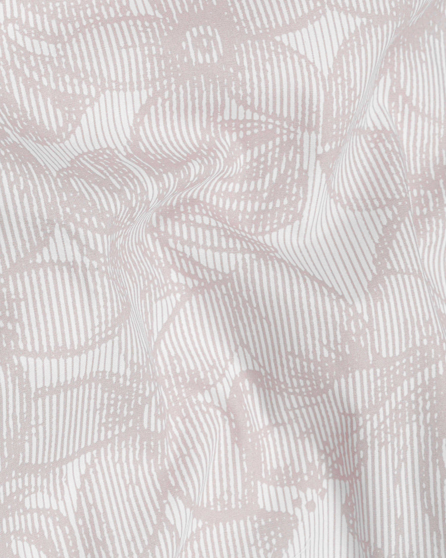 Pale Slate Brown and White Floral Printed Premium Cotton Shirt
