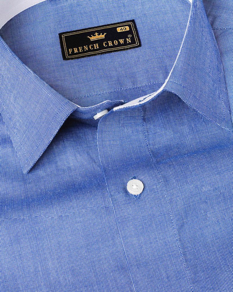 Glaucous Blue Premium Giza Cotton Chambray Shirt