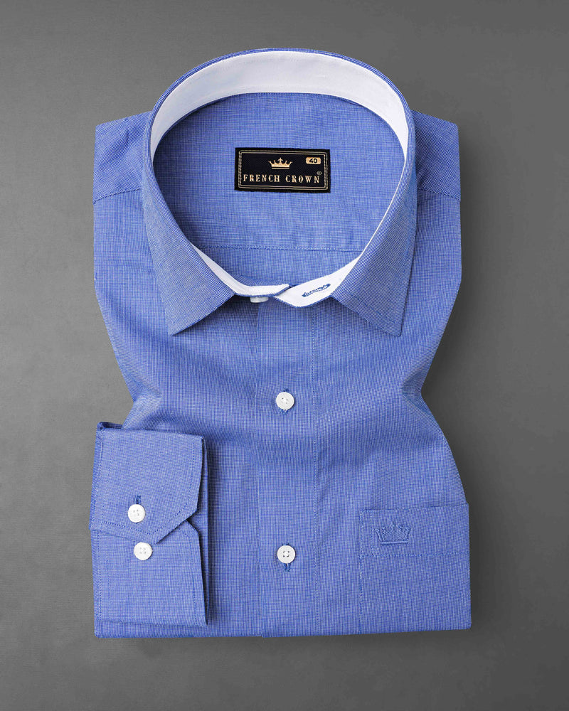 Glaucous Blue Premium Giza Cotton Chambray Shirt