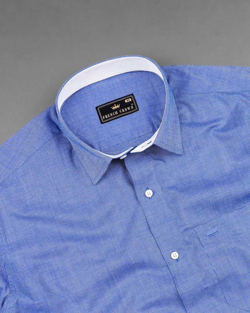 Glaucous Blue Premium Giza Cotton Chambray Shirt