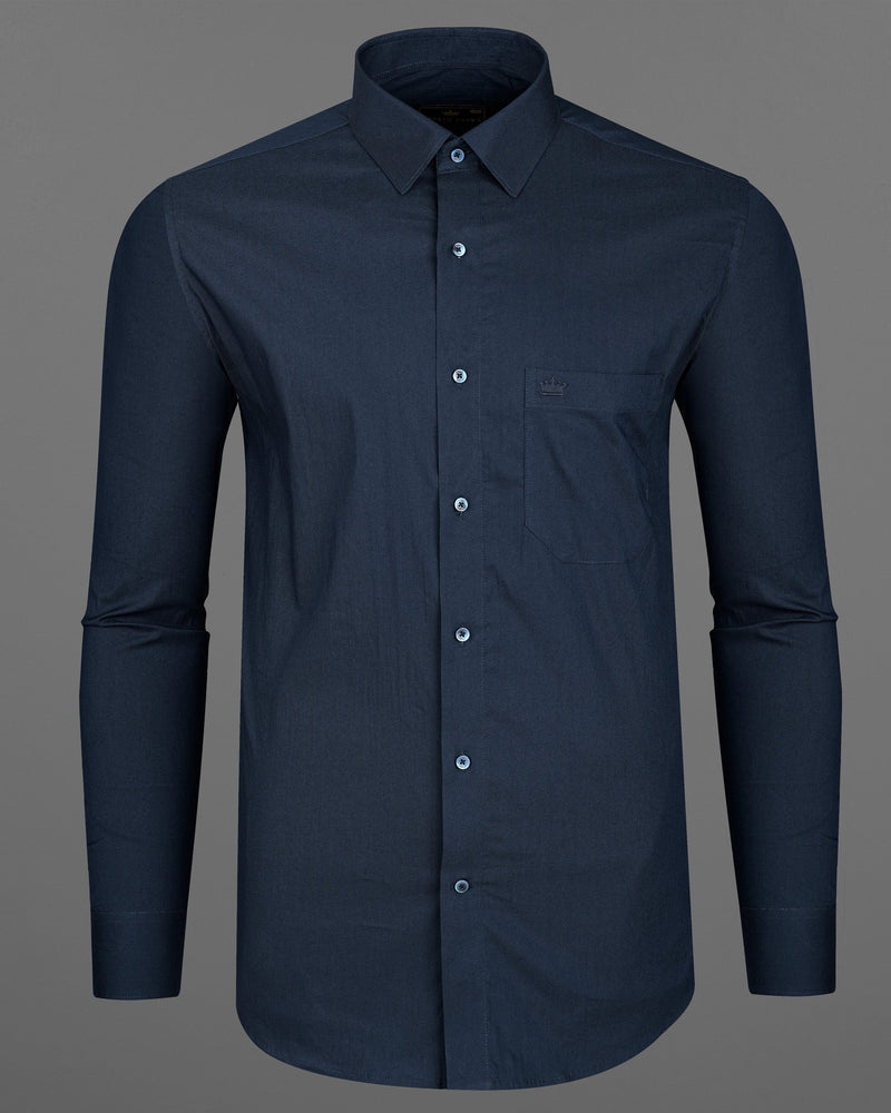 Firefly Navy Blue Premium Cotton Shirt