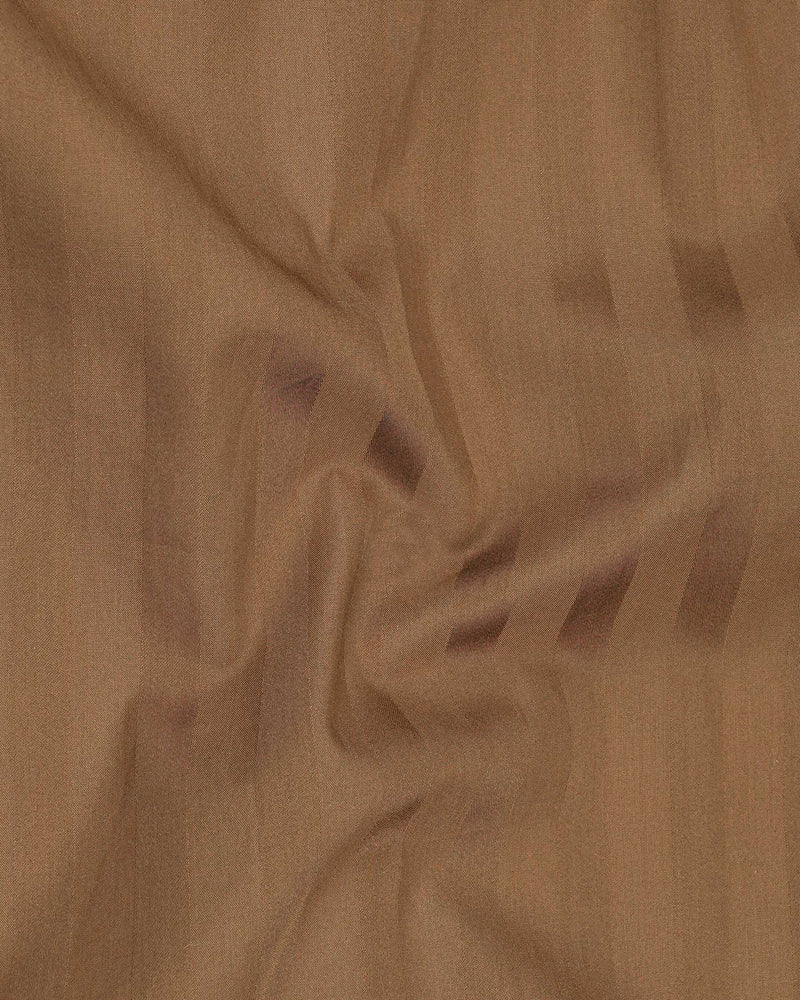 Dark Taupe Brown With Brown Striped Super Soft Premium Cotton Shirt