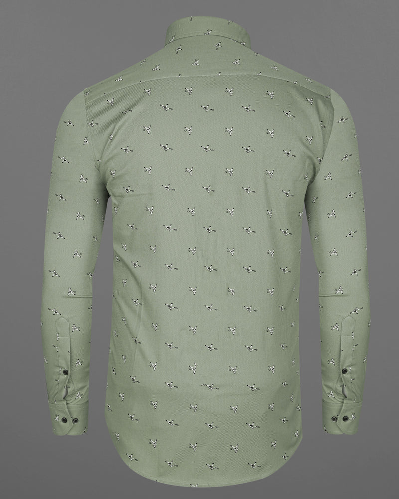Sage Green Dobby Textured Premium Giza Cotton Shirt