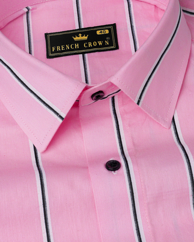 Pastel Pink with Black and White Striped Premium Cotton Shirt 8102-BLK-38, 8102-BLK-H-38, 8102-BLK-39, 8102-BLK-H-39, 8102-BLK-40, 8102-BLK-H-40, 8102-BLK-42, 8102-BLK-H-42, 8102-BLK-44, 8102-BLK-H-44, 8102-BLK-46, 8102-BLK-H-46, 8102-BLK-48, 8102-BLK-H-48, 8102-BLK-50, 8102-BLK-H-50, 8102-BLK-52, 8102-BLK-H-52