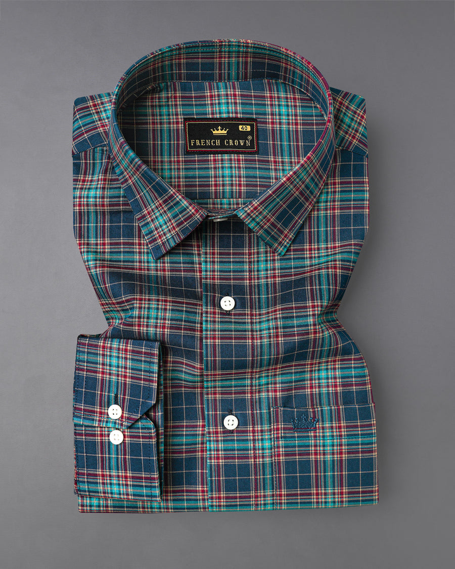 Astronaut Navy Blue with Multicoloured colored Twill Plaid Premium Cotton Shirt 8106-38, 8106-H-38, 8106-39, 8106-H-39, 8106-40, 8106-H-40, 8106-42, 8106-H-42, 8106-44, 8106-H-44, 8106-46, 8106-H-46, 8106-48, 8106-H-48, 8106-50, 8106-H-50, 8106-52, 8106-H-52