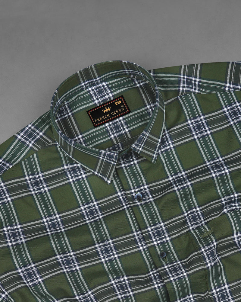 Asparagus Green with Bright White Twill Plaid Premium Cotton Shirt 8108-BLE-38, 8108-BLE-H-38, 8108-BLE-39, 8108-BLE-H-39, 8108-BLE-40, 8108-BLE-H-40, 8108-BLE-42, 8108-BLE-H-42, 8108-BLE-44, 8108-BLE-H-44, 8108-BLE-46, 8108-BLE-H-46, 8108-BLE-48, 8108-BLE-H-48, 8108-BLE-50, 8108-BLE-H-50, 8108-BLE-52, 8108-BLE-H-52