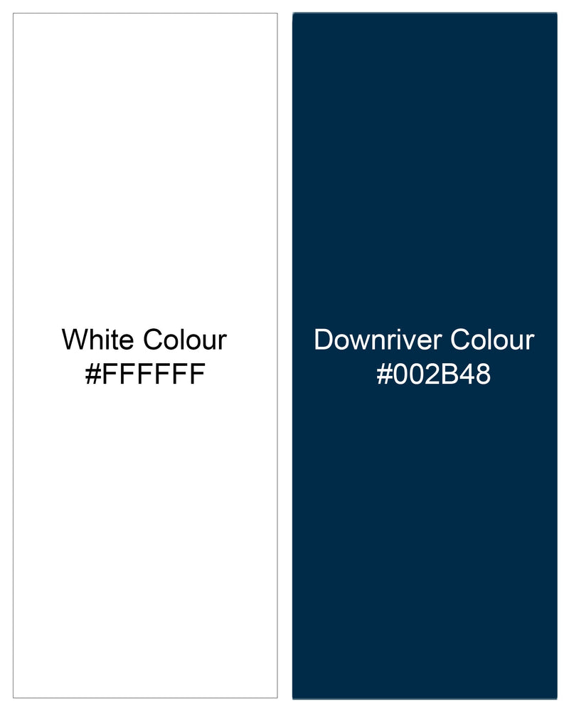 Bright White with Downriver Navy Blue Printed Premium Cotton Shirt 8112-38, 8112-H-38, 8112-39, 8112-H-39, 8112-40, 8112-H-40, 8112-42, 8112-H-42, 8112-44, 8112-H-44, 8112-46, 8112-H-46, 8112-48, 8112-H-48, 8112-50, 8112-H-50, 8112-52, 8112-H-52