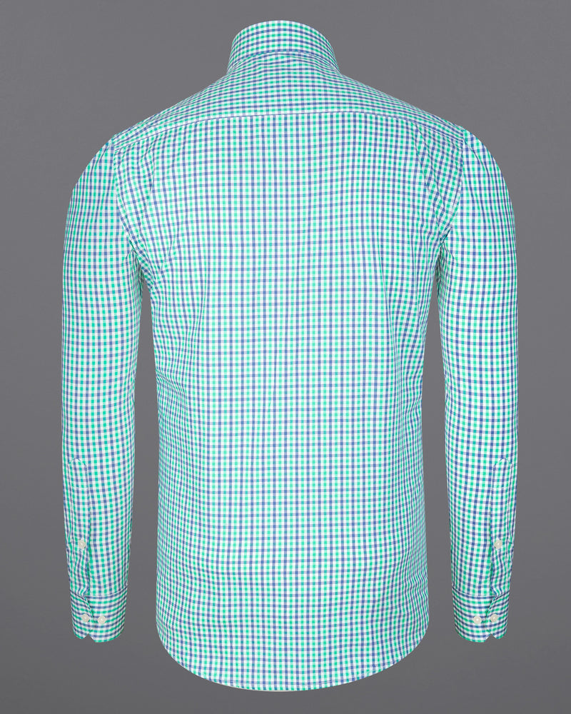 Bright White with Azure Blue and Turquoise Green Checkered Premium Cotton Shirt 8130-CA-38, 8130-CA-H-38, 8130-CA-39, 8130-CA-H-39, 8130-CA-40, 8130-CA-H-40, 8130-CA-42, 8130-CA-H-42, 8130-CA-44, 8130-CA-H-44, 8130-CA-46, 8130-CA-H-46, 8130-CA-48, 8130-CA-H-48, 8130-CA-50, 8130-CA-H-50, 8130-CA-52, 8130-CA-H-52