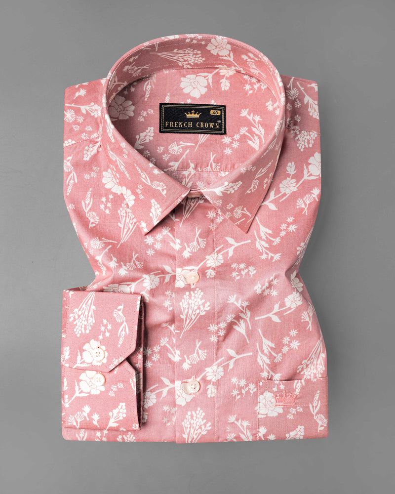 Cadillac Pink Floral Printed Premium Cotton Shirt 8132-38, 8132-H-38, 8132-39, 8132-H-39, 8132-40, 8132-H-40, 8132-42, 8132-H-42, 8132-44, 8132-H-44, 8132-46, 8132-H-46, 8132-48, 8132-H-48, 8132-50, 8132-H-50, 8132-52, 8132-H-52