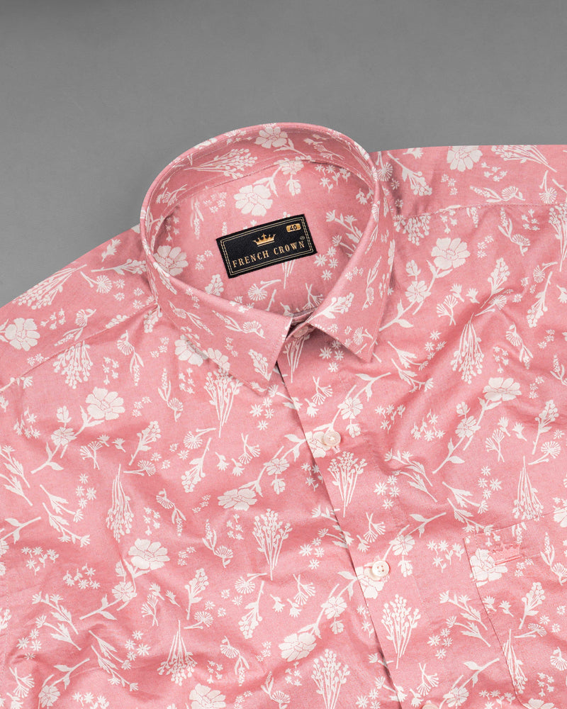 Cadillac Pink Floral Printed Premium Cotton Shirt 8132-38, 8132-H-38, 8132-39, 8132-H-39, 8132-40, 8132-H-40, 8132-42, 8132-H-42, 8132-44, 8132-H-44, 8132-46, 8132-H-46, 8132-48, 8132-H-48, 8132-50, 8132-H-50, 8132-52, 8132-H-52