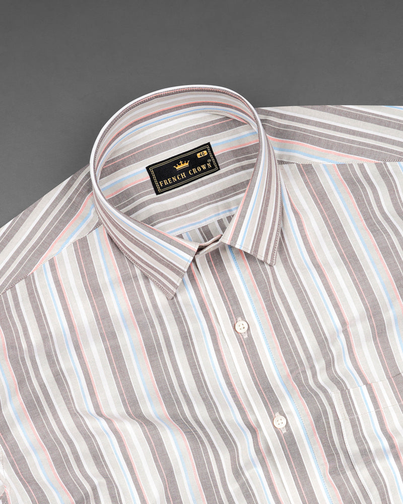 Oyster Gray with Hurricane Brown Multicolour Striped Premium Cotton Shirt 8135-38, 8135-H-38, 8135-39, 8135-H-39, 8135-40, 8135-H-40, 8135-42, 8135-H-42, 8135-44, 8135-H-44, 8135-46, 8135-H-46, 8135-48, 8135-H-48, 8135-50, 8135-H-50, 8135-52, 8135-H-52