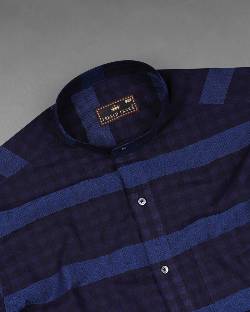 Baltic Sea Dark Blue with Meteorite Blue Striped Dobby Textured Premium Giza Cotton Shirt 8155-M-BLK-38, 8155-M-BLK-H-38, 8155-M-BLK-39, 8155-M-BLK-H-39, 8155-M-BLK-40, 8155-M-BLK-H-40, 8155-M-BLK-42, 8155-M-BLK-H-42, 8155-M-BLK-44, 8155-M-BLK-H-44, 8155-M-BLK-46, 8155-M-BLK-H-46, 8155-M-BLK-48, 8155-M-BLK-H-48, 8155-M-BLK-50, 8155-M-BLK-H-50, 8155-M-BLK-52, 8155-M-BLK-H-52