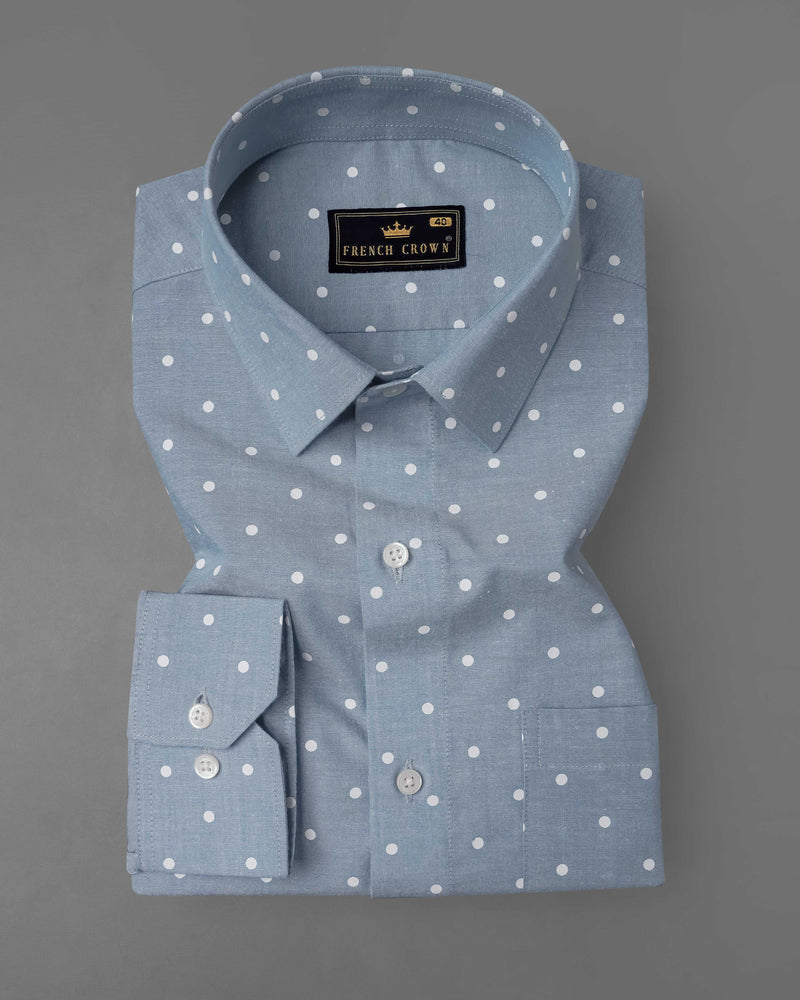 Cadet Gray Polka Dotted Royal Oxford Shirt 8160-38, 8160-H-38, 8160-39, 8160-H-39, 8160-40, 8160-H-40, 8160-42, 8160-H-42, 8160-44, 8160-H-44, 8160-46, 8160-H-46, 8160-48, 8160-H-48, 8160-50, 8160-H-50, 8160-52, 8160-H-52