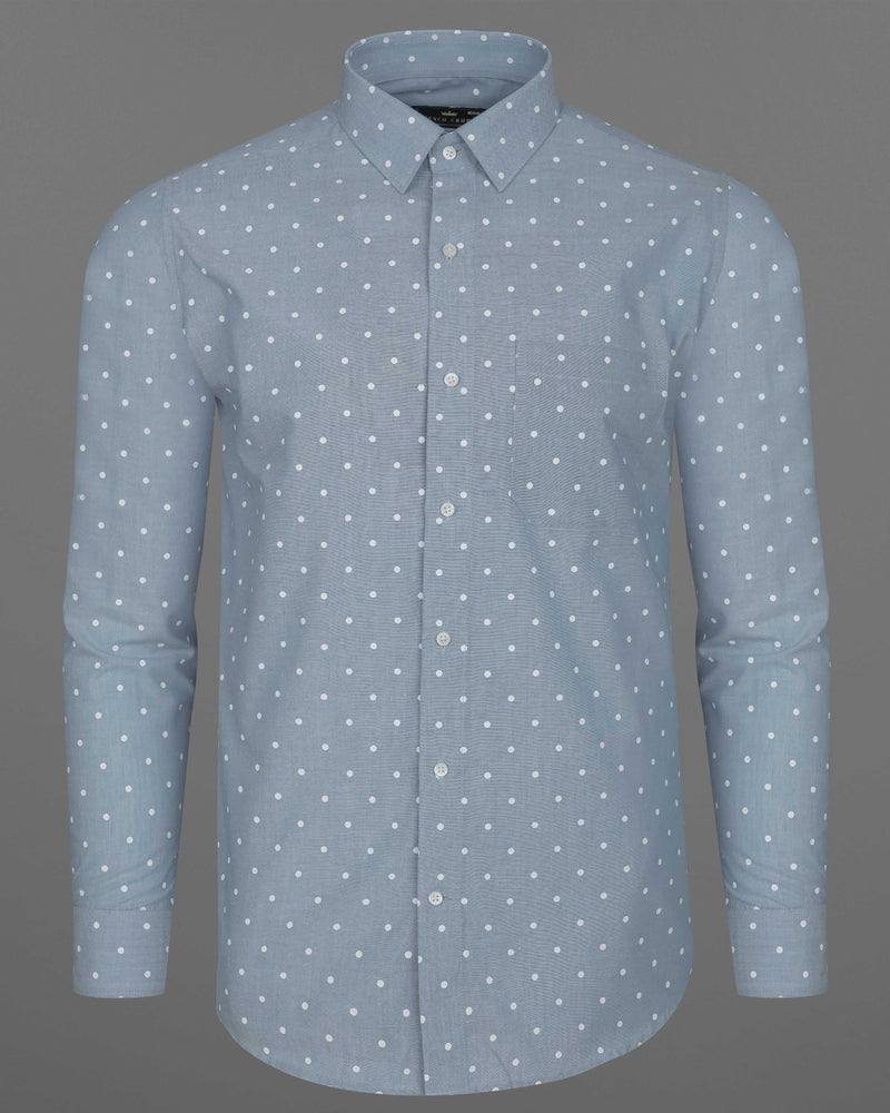 Cadet Gray Polka Dotted Royal Oxford Shirt 8160-38, 8160-H-38, 8160-39, 8160-H-39, 8160-40, 8160-H-40, 8160-42, 8160-H-42, 8160-44, 8160-H-44, 8160-46, 8160-H-46, 8160-48, 8160-H-48, 8160-50, 8160-H-50, 8160-52, 8160-H-52