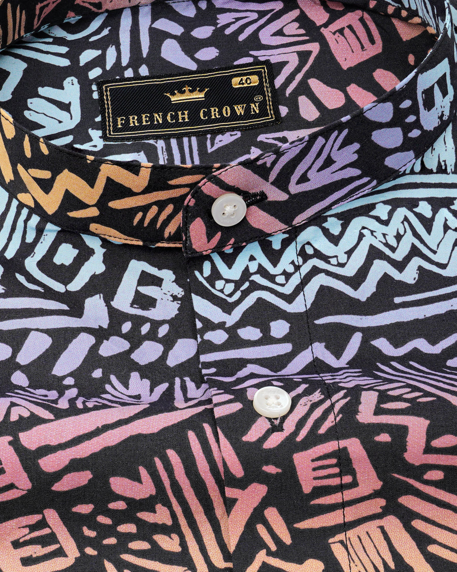 Salmon Peach with Jade Black Abstract Printed Premium Cotton Shirt 8176-M-38, 8176-M-H-38, 8176-M-39, 8176-M-H-39, 8176-M-40, 8176-M-H-40, 8176-M-42, 8176-M-H-42, 8176-M-44, 8176-M-H-44, 8176-M-46, 8176-M-H-46, 8176-M-48, 8176-M-H-48, 8176-M-50, 8176-M-H-50, 8176-M-52, 8176-M-H-52