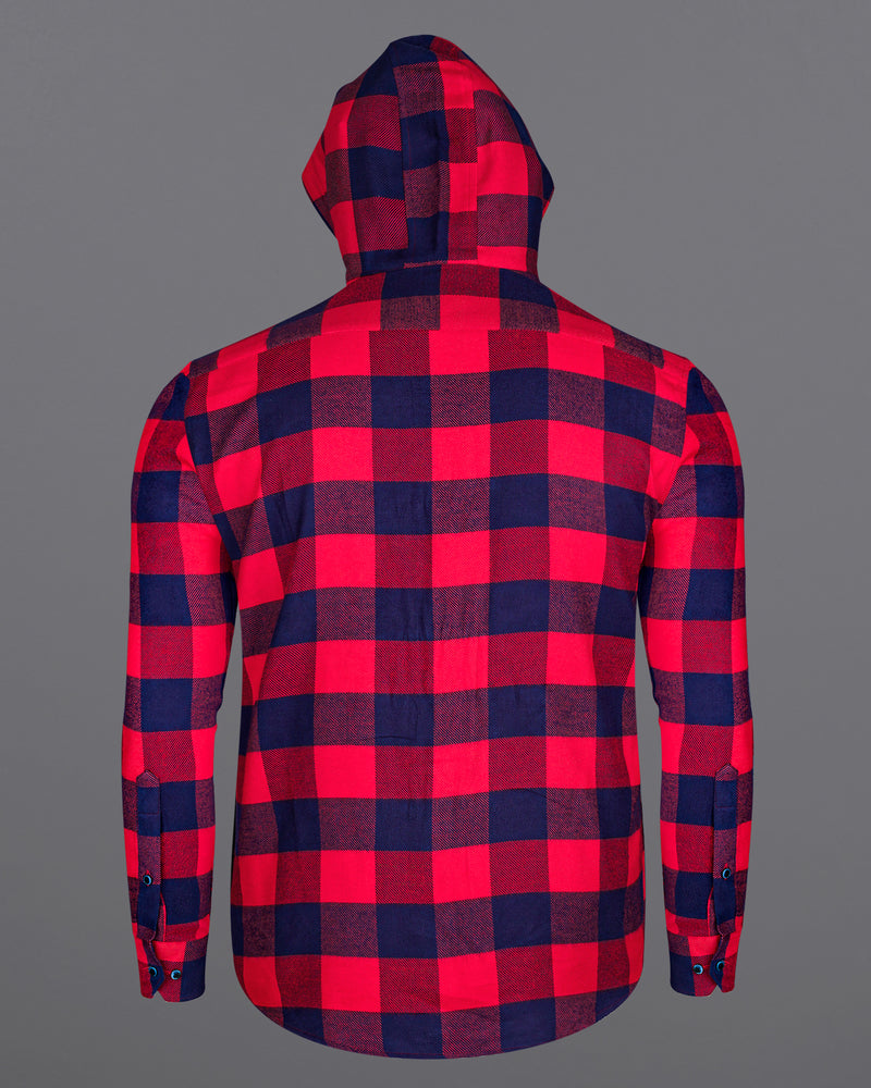 Monza Red with Mirage Blue Checked Hoodie Flannel Shirt 8187-HD-BLE-38, 8187-HD-BLE-H-38, 8187-HD-BLE-39, 8187-HD-BLE-H-39, 8187-HD-BLE-40, 8187-HD-BLE-H-40, 8187-HD-BLE-42, 8187-HD-BLE-H-42, 8187-HD-BLE-44, 8187-HD-BLE-H-44, 8187-HD-BLE-46, 8187-HD-BLE-H-46, 8187-HD-BLE-48, 8187-HD-BLE-H-48, 8187-HD-BLE-50, 8187-HD-BLE-H-50, 8187-HD-BLE-52, 8187-HD-BLE-H-52