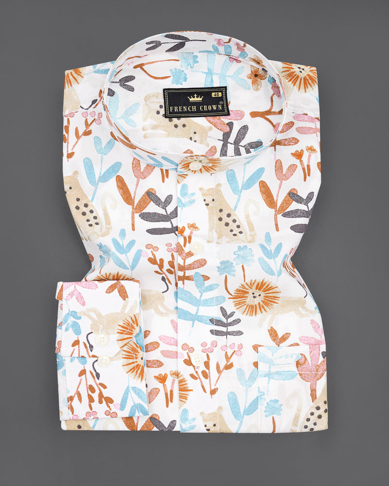 Bright White with Sapling Brown Multicolour Printed Premium Cotton Shirt 8189-M-38, 8189-M-H-38, 8189-M-39, 8189-M-H-39, 8189-M-40, 8189-M-H-40, 8189-M-42, 8189-M-H-42, 8189-M-44, 8189-M-H-44, 8189-M-46, 8189-M-H-46, 8189-M-48, 8189-M-H-48, 8189-M-50, 8189-M-H-50, 8189-M-52, 8189-M-H-52