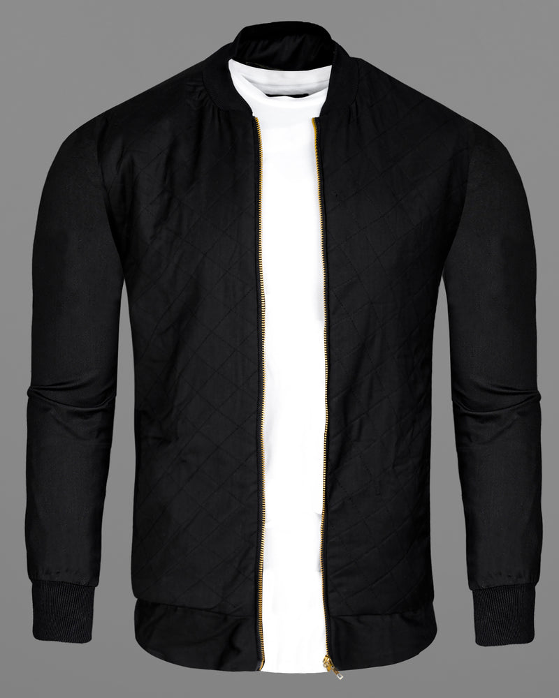 Jade Black Zipper Closure Super Soft Premium Cotton Bomber Jacket 8206-BJ-38, 8206-BJ-39, 8206-BJ-40, 8206-BJ-42, 8206-BJ-44, 8206-BJ-46